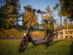 FOLDABLE ELECTRIC SCOOTER ADULT LONG RANGE E-SCOOTER WITH SEAT & CARRY BASKET