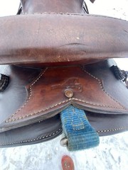 Used Simco 15.5″ slick seat Western roping saddle US made