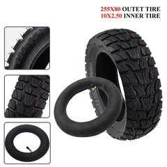255×80 Tire & 10×2.5 Tube For fit 80/65-6 & 10×3 Bent Valve Stem Apollo Scooter