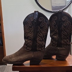 Justin Men’s Brown Western Cowboy Boots elephant Shaft, US 8.5 (4393)