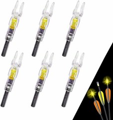 6Pcs Lighted Nock for Archery Arrows with .244/6.2mm Inside Diameter Led Nocks