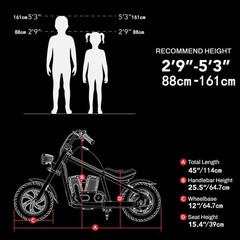 HYPER GOGO Electric Dirt Bike 10MPH Electric Motorcycle for Kids 6-17 Years Old