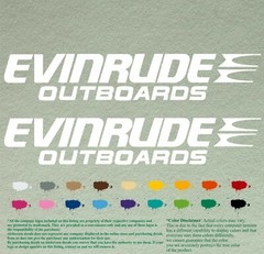 Evinrude Pair compatible Boat Outboard Decals Vinyl Stickers Motor Set of 2