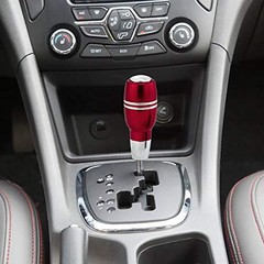 Push Button Car Knob Shifter Handle, Aluminum Alloy Gear Stick Shift Fit Red