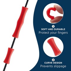 KURUGEILI 4 Sets Bow String Finger Savers Archery Guards black+red