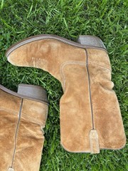 Vtg 1978 Wolverine Durashock Cowboy Boots Wheat Suede Vibram Soles Men’s 9 2E