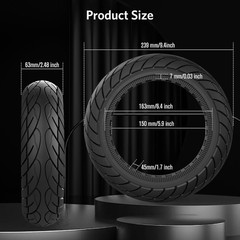 60/70-6.5 Scooter Tire, 10X2.50 Solid Scooter Tire 10 Inch Electric Rubber Tubel