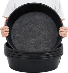 5 Pcs 12 Quart Rubber Feed Pan for Horses, Goats, Dogs, and Livestock
