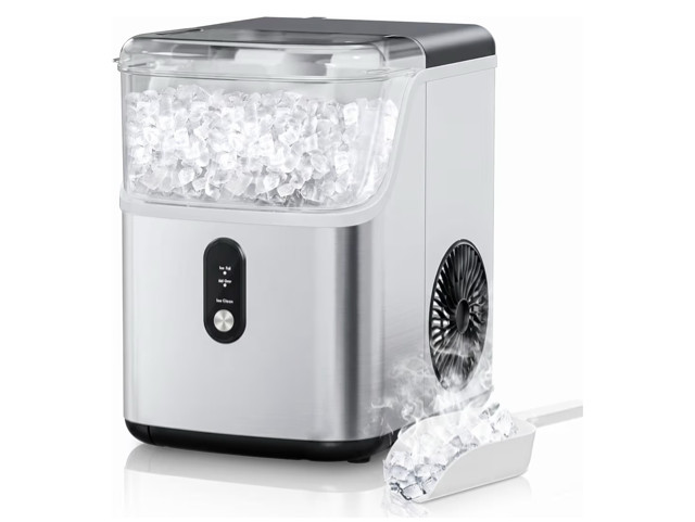 “ERIVESS Nugget Ice Maker Countertop, 33lbs /24H, Self-Cleaning Pebble Ice Machi