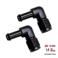 2PCS 6AN Female to 3/8 Car Barb, 90 Degree Swivel Vehicle Hose Fitting AN6-3/8