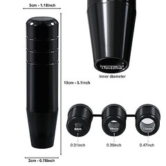 Long Shift Knob Weighted Aluminum Alloy Polished Metal Driving Handle Black