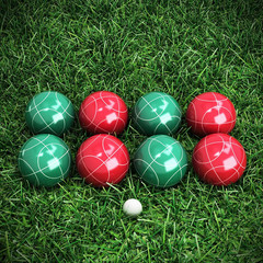 HEY! PLAY! Bocce Ball Set – Lawn Game for Backyard, Beach, or Wedding – Includes