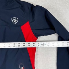 Ariat Womens Navy Blue Red Team Softshell Jacket Wind Water Resistant Logo XS