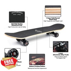 Amrgot Skateboards for Beginners,31 * 8 inches Complete Skateboards for Kids,…