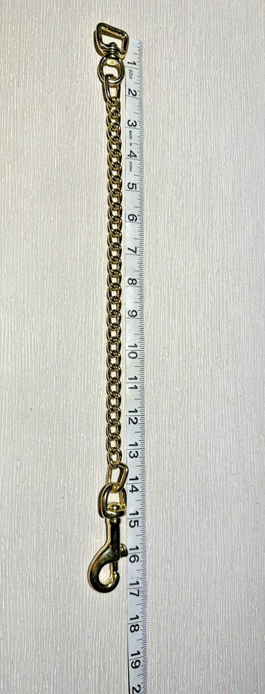 Rare 17” Miniature Donkey/Horse Show Lead Chain –Brass Plated w/ 3mm Small Links