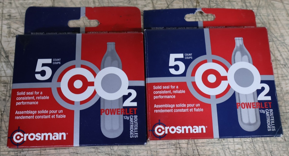 Nice Pair New x10 Crosman CO2 Pellet gun Rifle Powerlet Canisters Unused USA