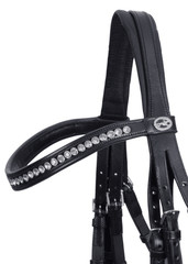 Schockemohle Barcelona Crystal Double Bridle Black/Silver | NO IMPORT FEES