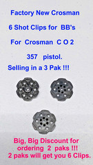 Crosman Vigilante BB Rotary Clips 6 rds., comes in a 3pk 357 CO2 For Only BB’s