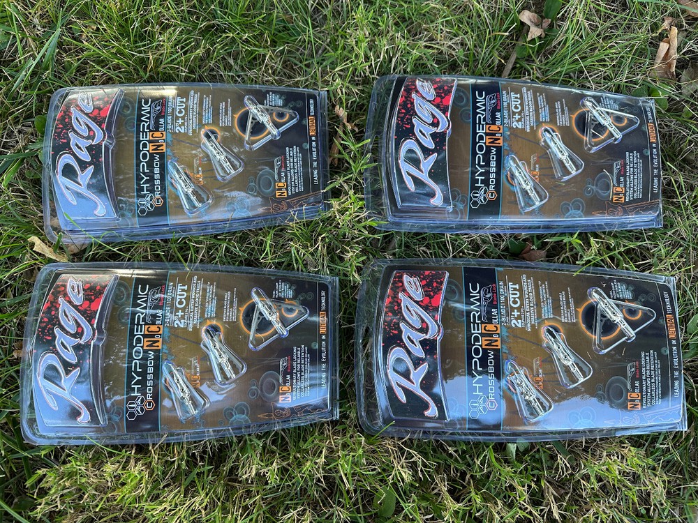 4 packs Rage Crossbow Hypodermic NC No Collar mechanical Broadheads 100 Grain