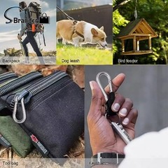 12 Pack 440 Lbs 304 Stainless Steel For Hiking Fishing Carabiner Clip Snap Hook