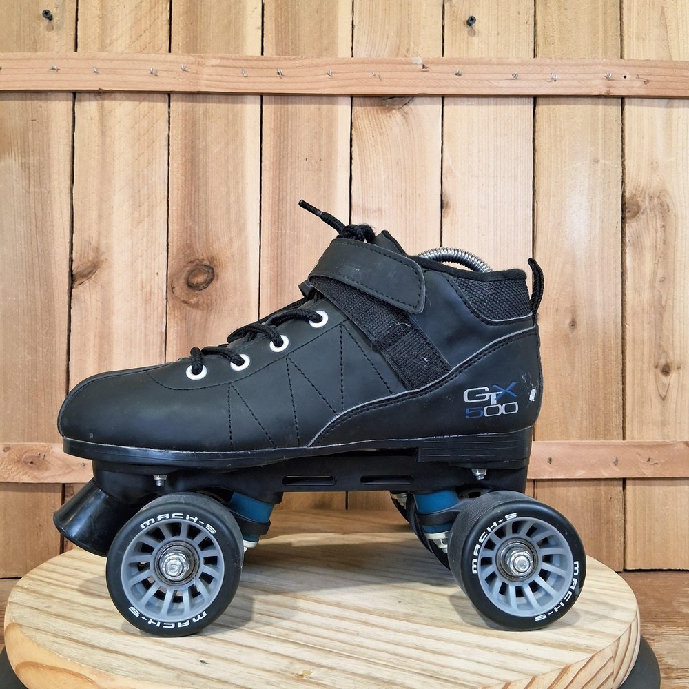Pacer GTX 500 Roller Skates Unisex 7 Black Quad Mach-5 Wheels Rink Speed Boots