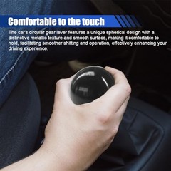Car Round Ball Gear Shift Knob, Aluminum Alloy Gear Shift Stick Head for Black