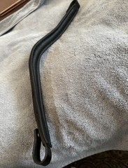 Black Leather Padded Browband With Snaps and Amber Crystals