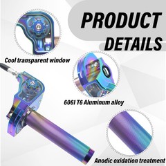 7/8″ 22mm CNC Aluminum Quick Twist Throttle Assembly with Throttle Cable – Un…