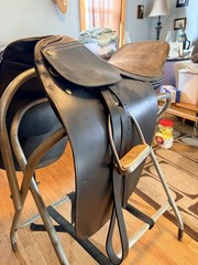 Unbranded Saddle seat Saddle, Aka cut-back saddle, black 18 inches
