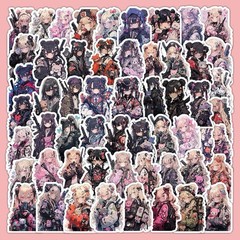 30Pcs Random Cool Cute Gothic Anime Girls Cartoon Waterproof Stickers