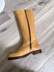 Frye Campus Low Heel Tall Riding Wide Calf Boots FR42112 Banana Women 9B