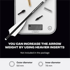 BALLISTA PIERCER 2-Vanes Carbon Crossbow Bolts – Ideal for MEGABAT – Pack of 6