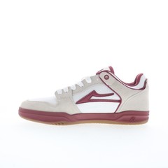 Lakai Telford Elite Mens White Suede Lace Up Skate Inspired Sneakers Shoes