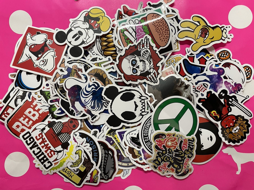 Lot of 130 Random Pop-Culture Vinyl Sticker Assortment Surprise Decals 3″ – ish