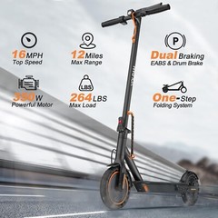 VOLPAM Electric Scooter, 350W/500W, 8.5″/10″ Tires, 12/21/28 Miles Range, 16/19/