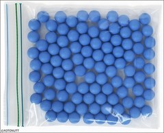 100 Ultra Premium .68 cal Reusable BLUE Rubber Paintless Training paintballs