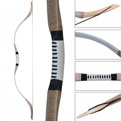 30-65lb Archery Traditional Recurve Bow&Arrow Cowhide Mongolian Horsebow Hunting