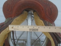 16.5″ CACTUS Saddlery Working Cowhorse Saddle~Cutting~Reining~TOOLED~GREAT COND