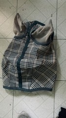 ** FLY MASK **Large HORSE Sz. Tan and Green Plaid Durable Mesh w/Ears VGC