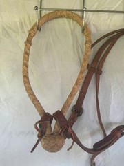 6 Plaited VINTAGE hand Braided Quality Bosal headstall used rawhide made in USA