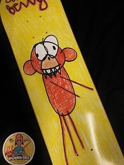 RARE Enjoi Caswell Berry Monkey Cartoon Scribble Skateboard Deck Vintage