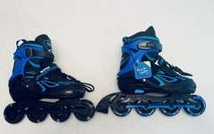 ZPM Sports ABEC-7 Youth Adjustable Inline Skates Size M (EU 34-37) Blue/Black
