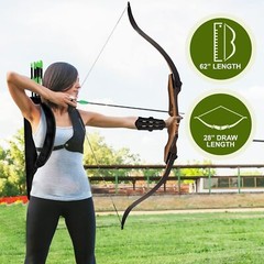 Samick Sage Takedown 62″ Hunting Recurve Bow & Arrow 25-60lb Weight Right & Left