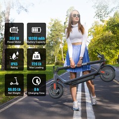 350W Adult Electric Scooter 30KM Long Range Folding E-Scooter Commuter 24KM/H