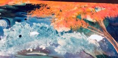 Landscape Painted Skateboard Deck Wall Art Paint Wall Art Not Signed