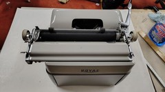 Vintage 1950s Royal FP Manual Desktop Typewriter Grey Magic Margin Restorers