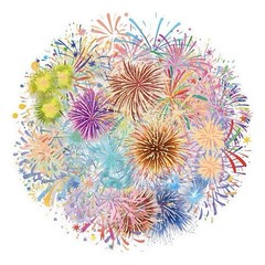 30Pcs Random Aesthetic PET Transparent Colorful Fireworks Waterproof Stickers