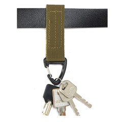2 Pcs Tactical Webbing Belt Military Molle Key Hook Carabiner Buckle Strap Lot