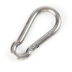 4 Pack 5/16″ Stainless Steel Carabiner Clip Metal Spring Snap Hook Heavy Duty