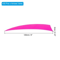 50 Pack Arrows Vanes 5 Inch Arrow Feather Right Wing Pink for DIY